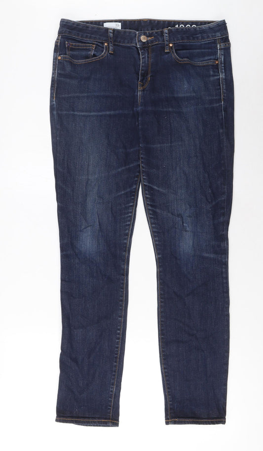 Gap Mens Blue Cotton Skinny Jeans Size 30 in L30 in Regular Zip - Pockets