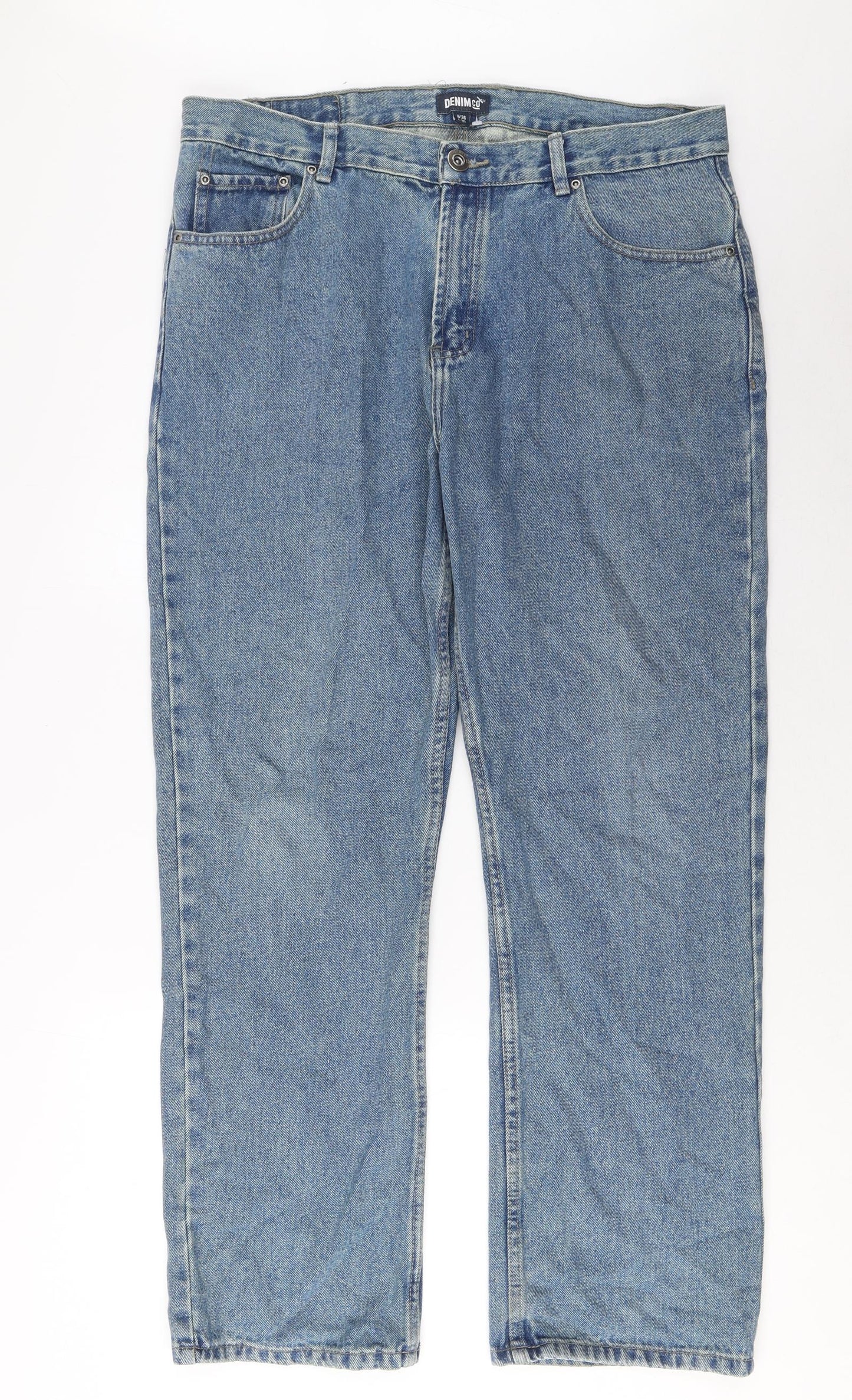 Denim & Co. Mens Blue Cotton Straight Jeans Size 36 in L30 in Regular Zip - Pockets