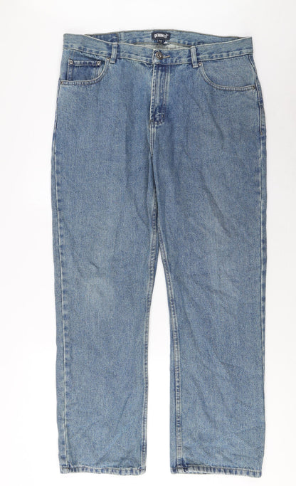 Denim & Co. Mens Blue Cotton Straight Jeans Size 36 in L30 in Regular Zip - Pockets