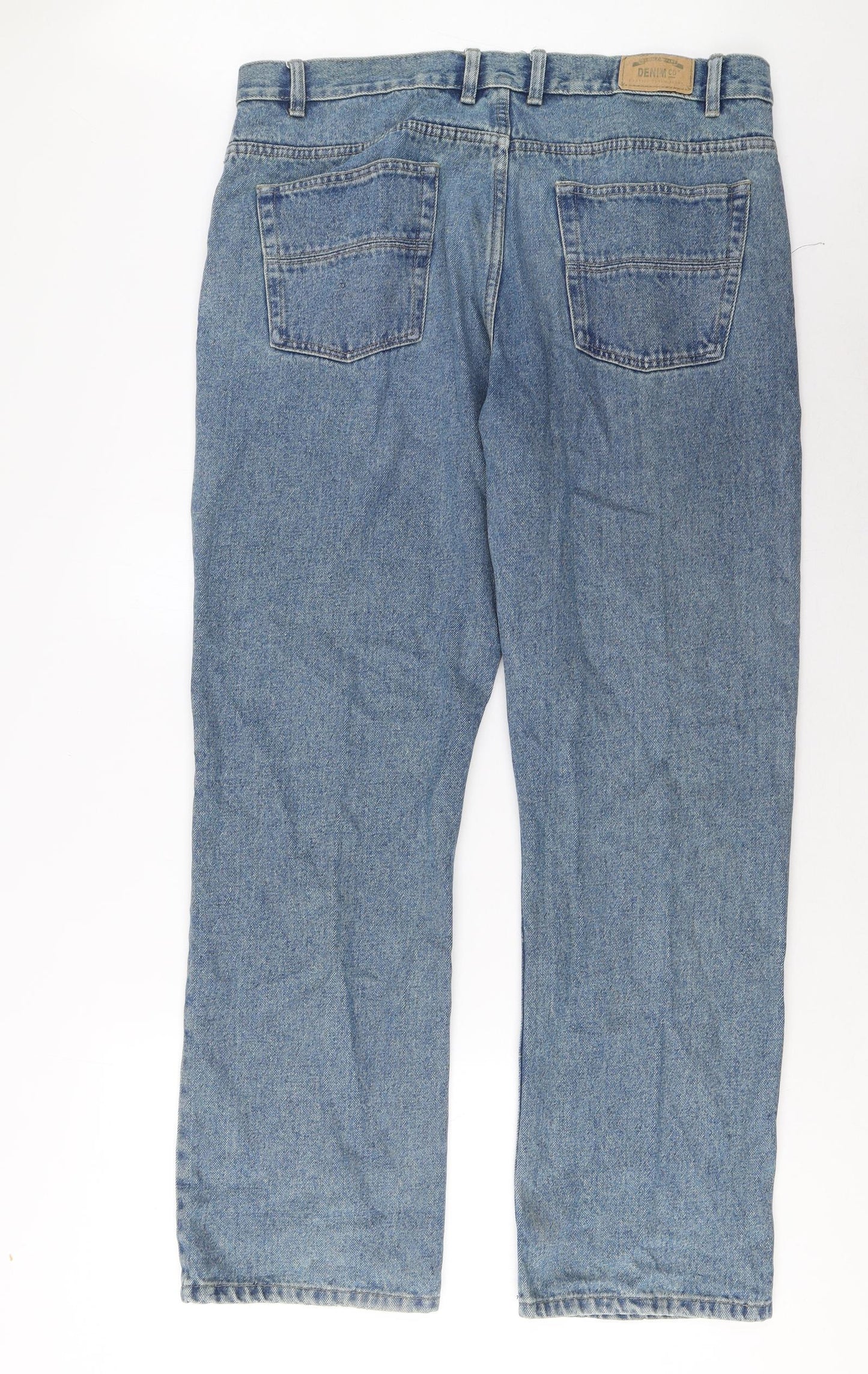 Denim & Co. Mens Blue Cotton Straight Jeans Size 36 in L30 in Regular Zip - Pockets