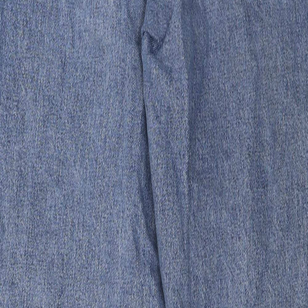 Topshop Womens Blue Cotton Mom Jeans Size 28 in L34 in Regular Zip - Pockets
