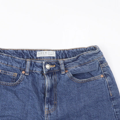 Denim & Co. Womens Blue Cotton Basic Shorts Size 10 L5 in Regular Zip - Pockets