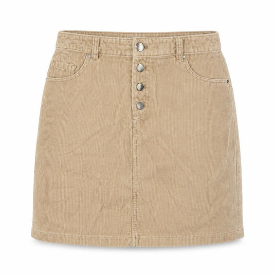 TU Womens Brown Cotton A-Line Skirt Size 8 Button - Pockets
