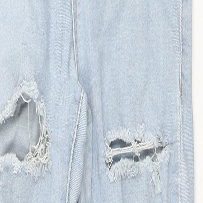PRETTYLITTLETHING Womens Blue Cotton Skinny Jeans Size 6 L26 in Regular Zip