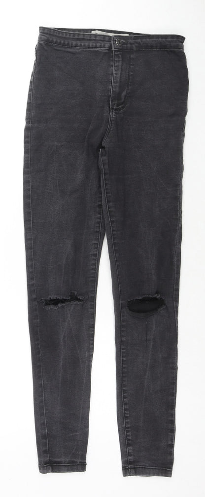 Denim & Co. Womens Black Cotton Skinny Jeans Size 10 L27 in Regular Zip