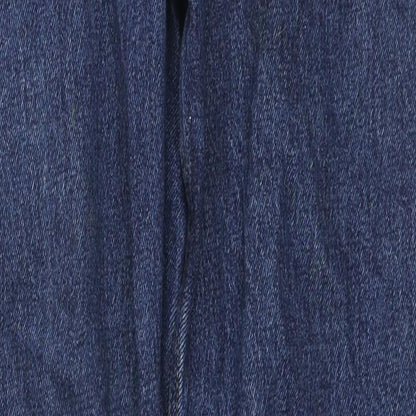 Denim & Co. Womens Blue Cotton Straight Jeans Size 8 L29 in Regular Zip