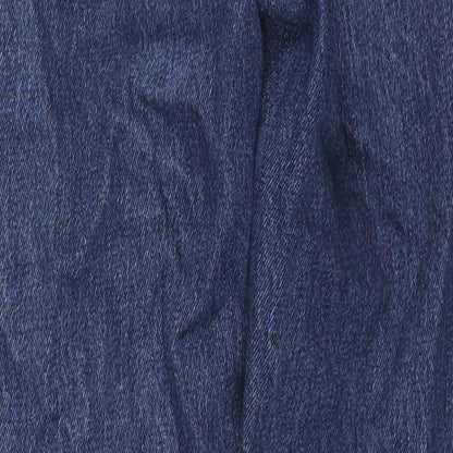 Denim & Co. Womens Blue Cotton Straight Jeans Size 8 L29 in Regular Zip