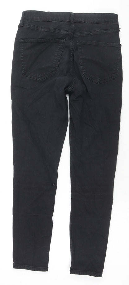 Topshop Womens Black Cotton Skinny Jeans Size 28 in L30 in Regular Zip
