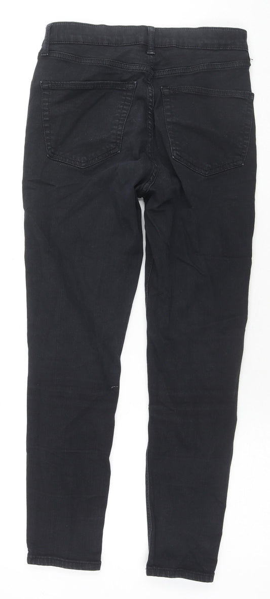 Topshop Womens Black Cotton Skinny Jeans Size 28 in L30 in Regular Zip
