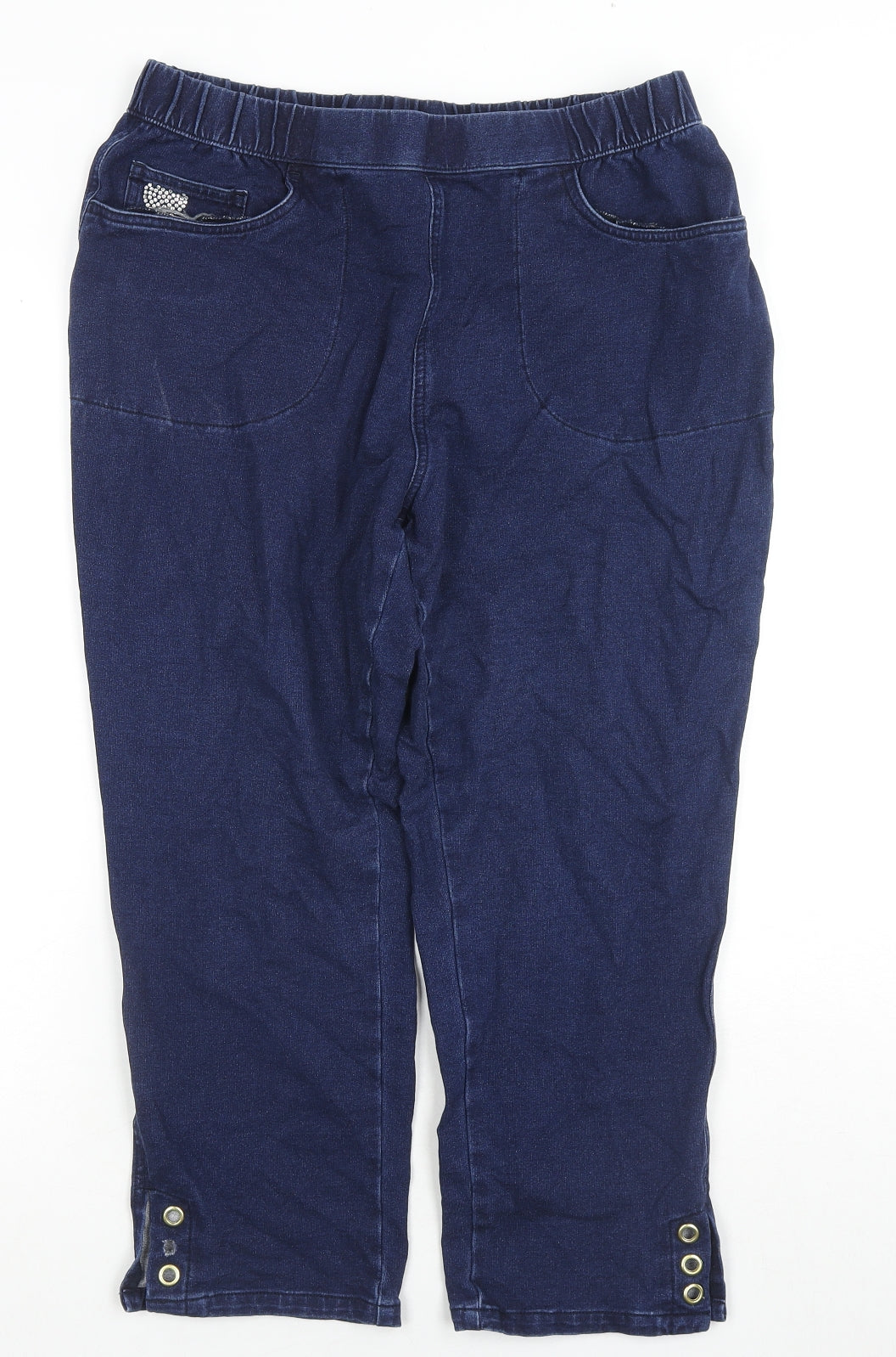 Womens UK Size M Dream Jeans Regular Fit Capri Blue Jeans