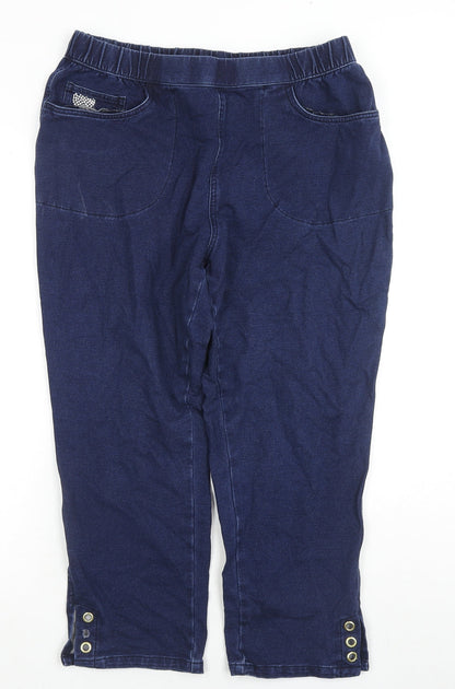 Womens UK Size M Dream Jeans Regular Fit Capri Blue Jeans