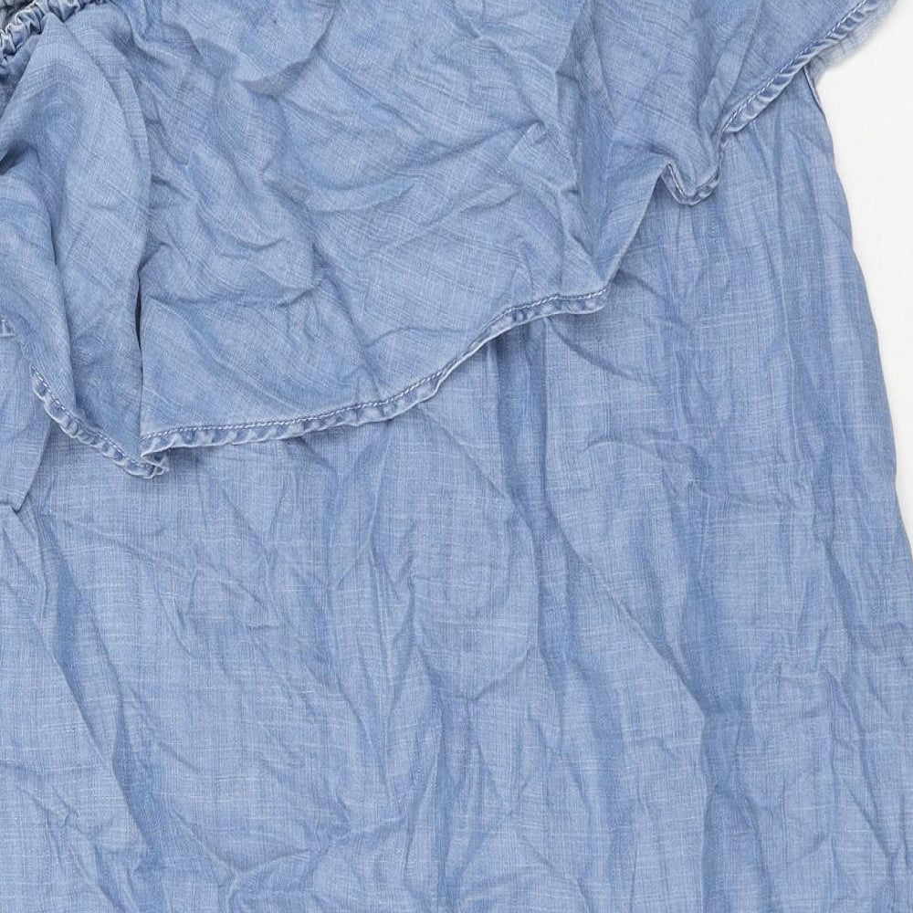 Papaya Womens Blue Lyocell Tank Dress Size 16 Off the Shoulder Pullover