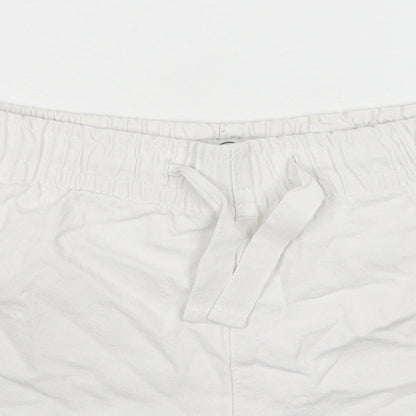 Cotton On Womens White Cotton Cut-Off Shorts Size 8 L3 in Regular Drawstring