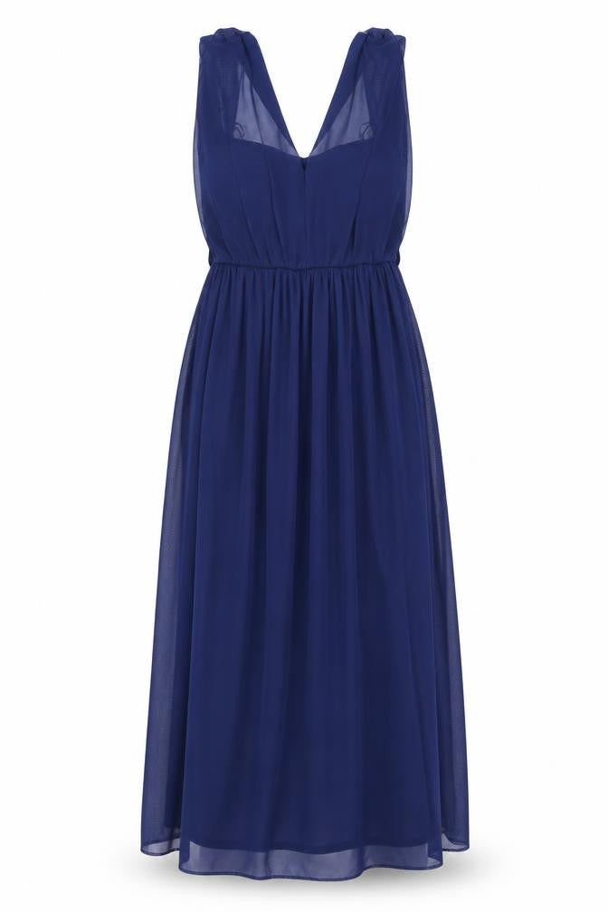 NEXT Womens Blue Polyester A-Line Size 10 Off the Shoulder Zip - Draped Shoulders