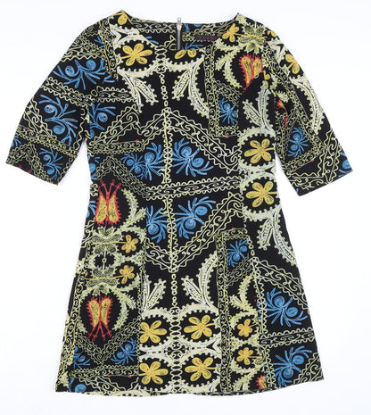 tenki Womens Multicoloured Polyester A-Line Size 12 Round Neck Zip