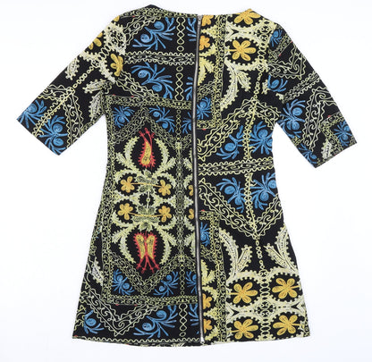 tenki Womens Multicoloured Polyester A-Line Size 12 Round Neck Zip
