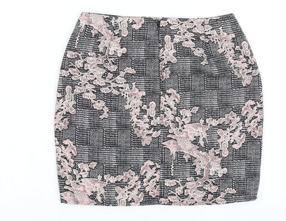 Missguided Womens Multicoloured Polyester A-Line Skirt Size 8 Zip