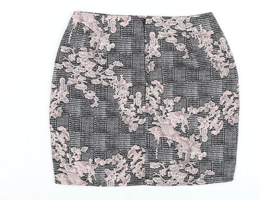 Missguided Womens Multicoloured Polyester A-Line Skirt Size 8 Zip