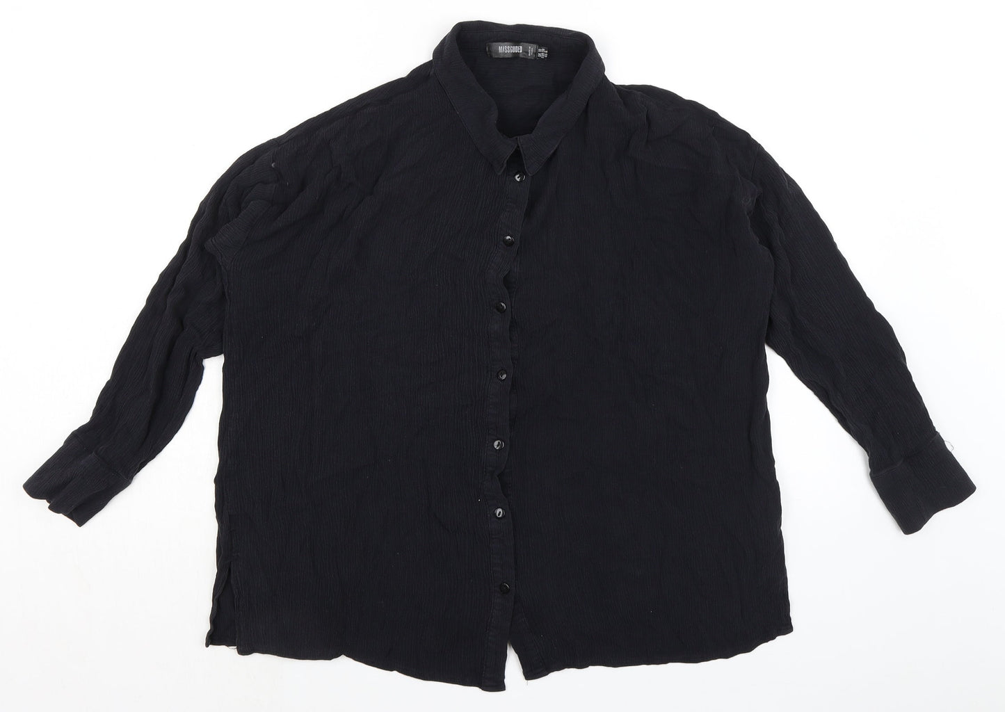 Womens UK Size 10 Missguided Black Basic Blouse