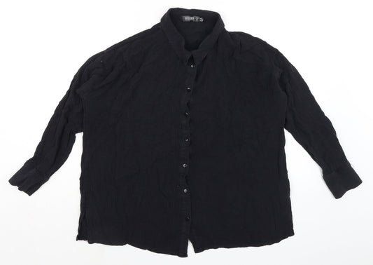 Womens UK Size 10 Missguided Black Basic Blouse