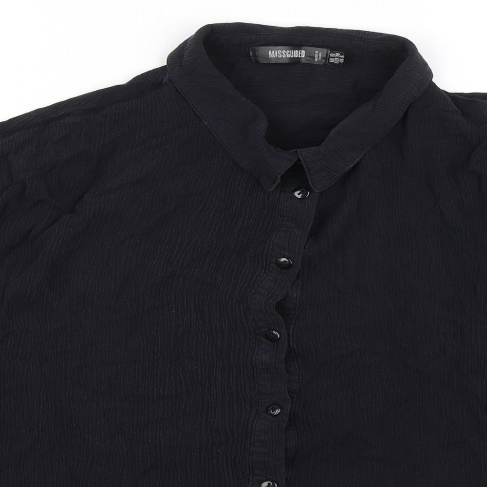 Womens UK Size 10 Missguided Black Basic Blouse