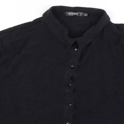 Womens UK Size 10 Missguided Black Basic Blouse