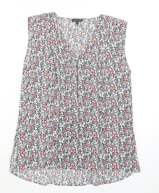 Womens UK Size 12 Warehouse Multicoloured Basic Blouse