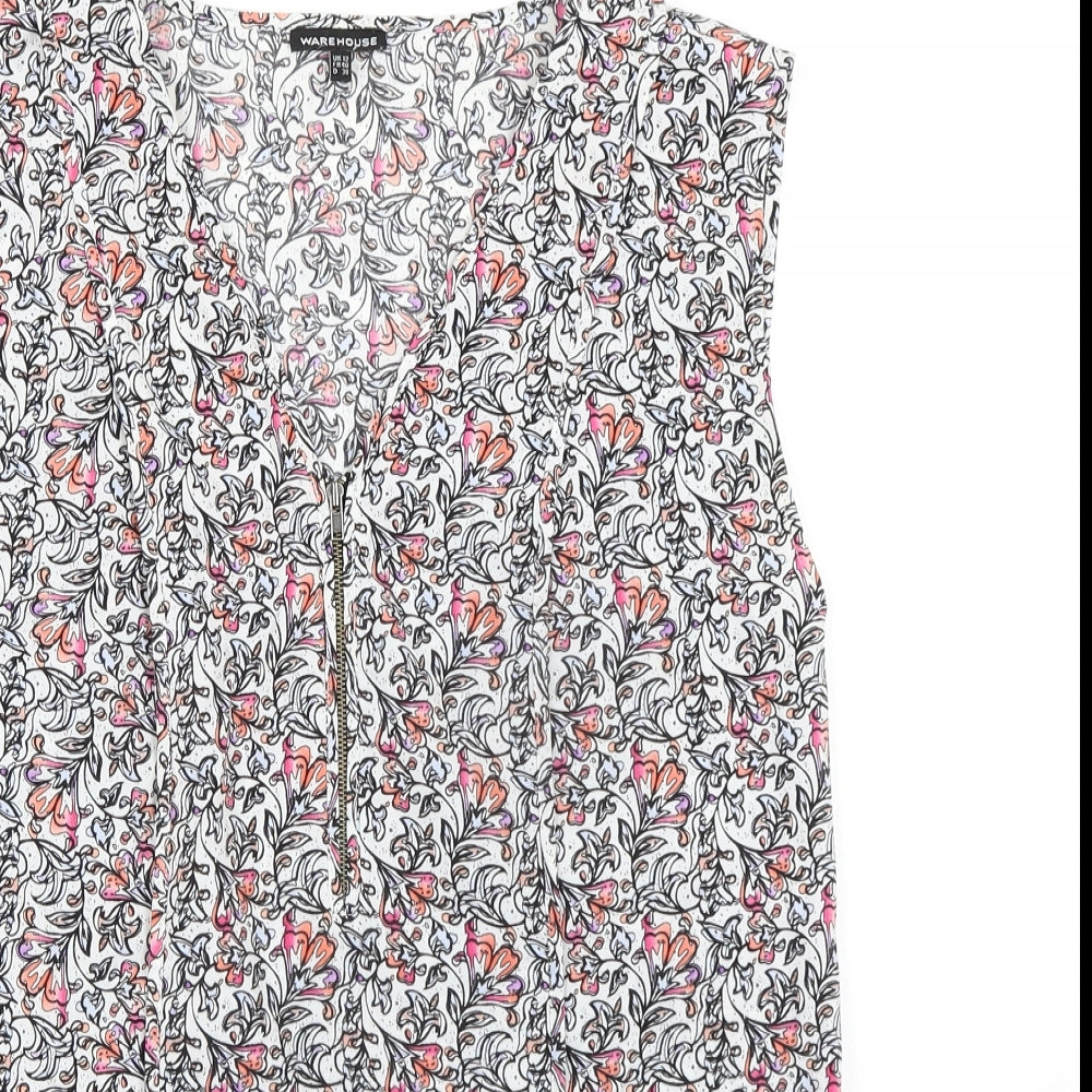 Womens UK Size 12 Warehouse Multicoloured Basic Blouse