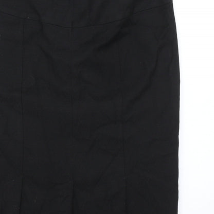 NEXT Womens Black Polyester A-Line Skirt Size 10 Zip - Pleated