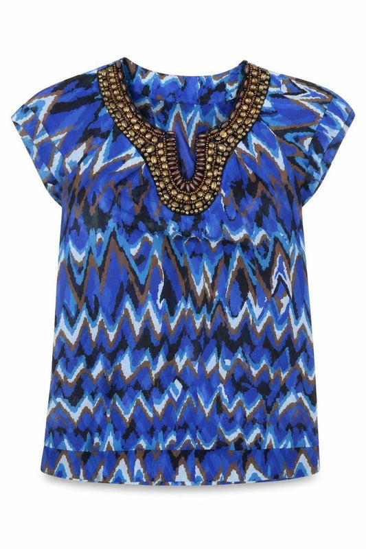 Womens UK Size 10 Debenhams Blue Basic Blouse