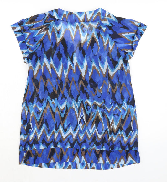 Womens UK Size 10 Debenhams Blue Basic Blouse