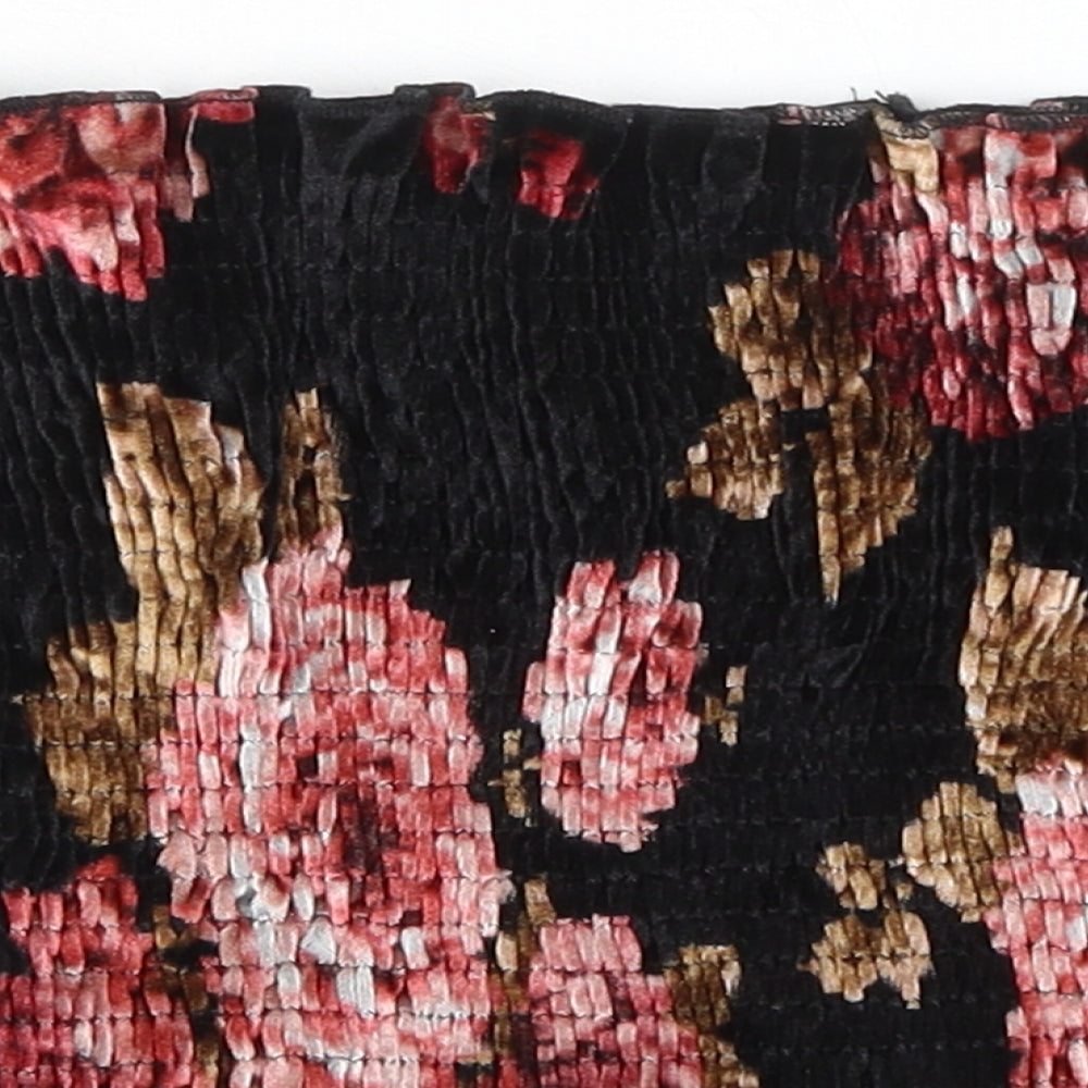 Womens UK Size 8 New Look Black Cropped Blouse