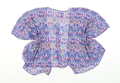Divided by H&M Womens Multicoloured Polyester Kimono Blouse Size S V-Neck - Shear