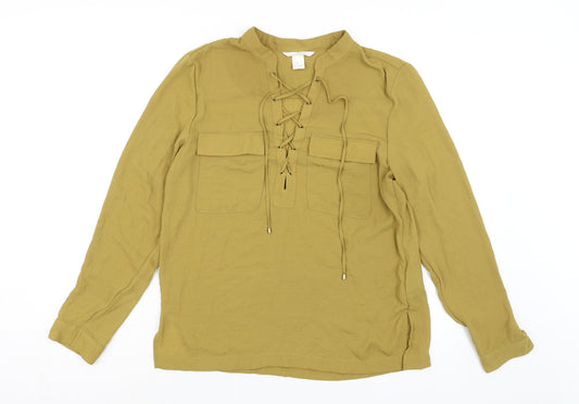 Womens UK Size 10 H&M Green Basic Blouse