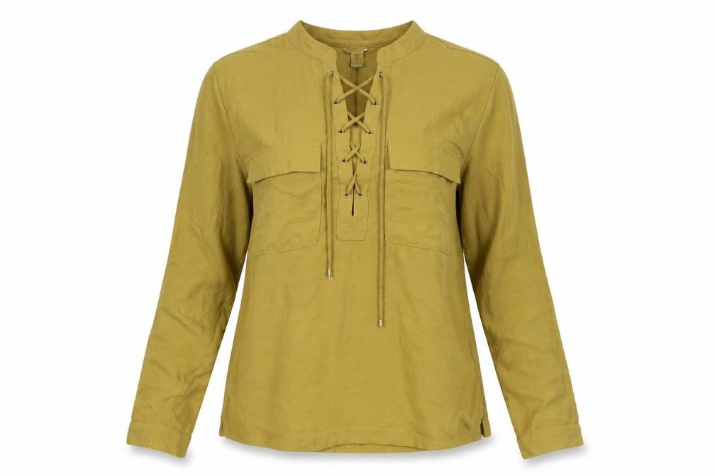 Womens UK Size 10 H&M Green Basic Blouse