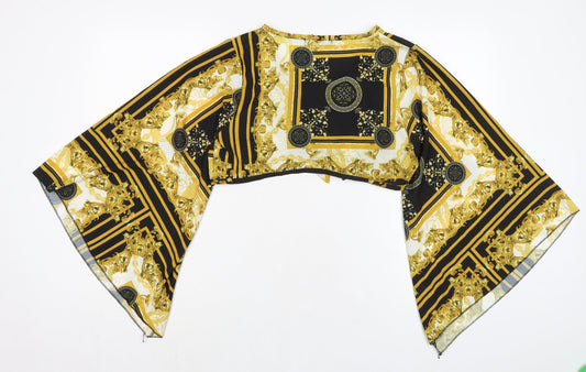 Cameo Rose Womens Multicoloured Polyester Basic Blouse Size 14 V-Neck