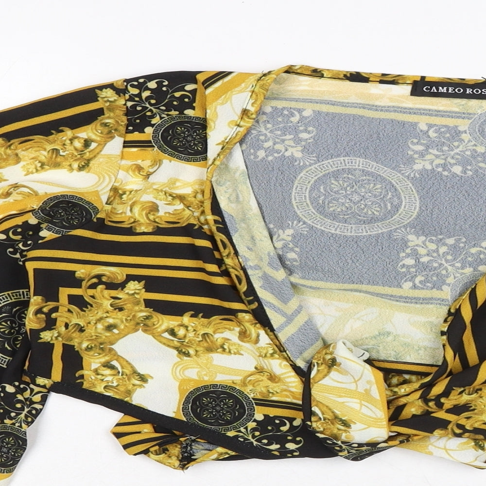 Cameo Rose Womens Multicoloured Polyester Basic Blouse Size 14 V-Neck