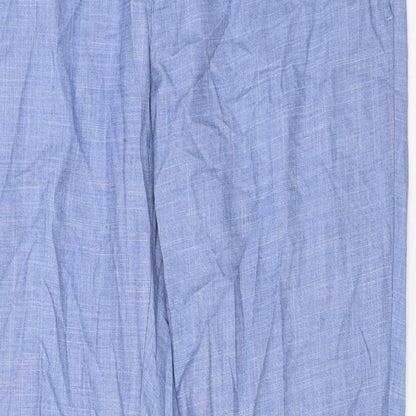 Marks and Spencer Mens Blue Polyester Trousers Size 30 in L29 in Regular Zip