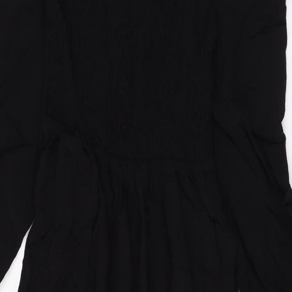 Marks and Spencer Womens Black Viscose Maxi Size 6 Square Neck Pullover