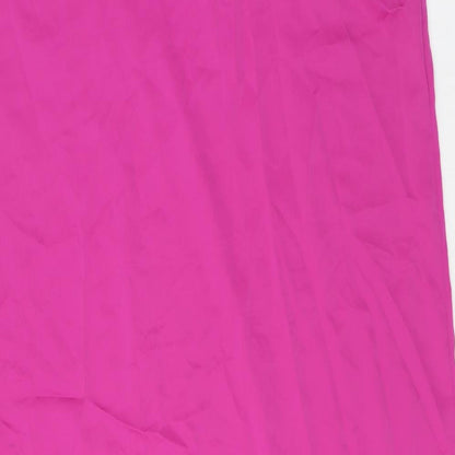 Marks and Spencer Womens Pink Polyester Maxi Size 22 Square Neck Pullover