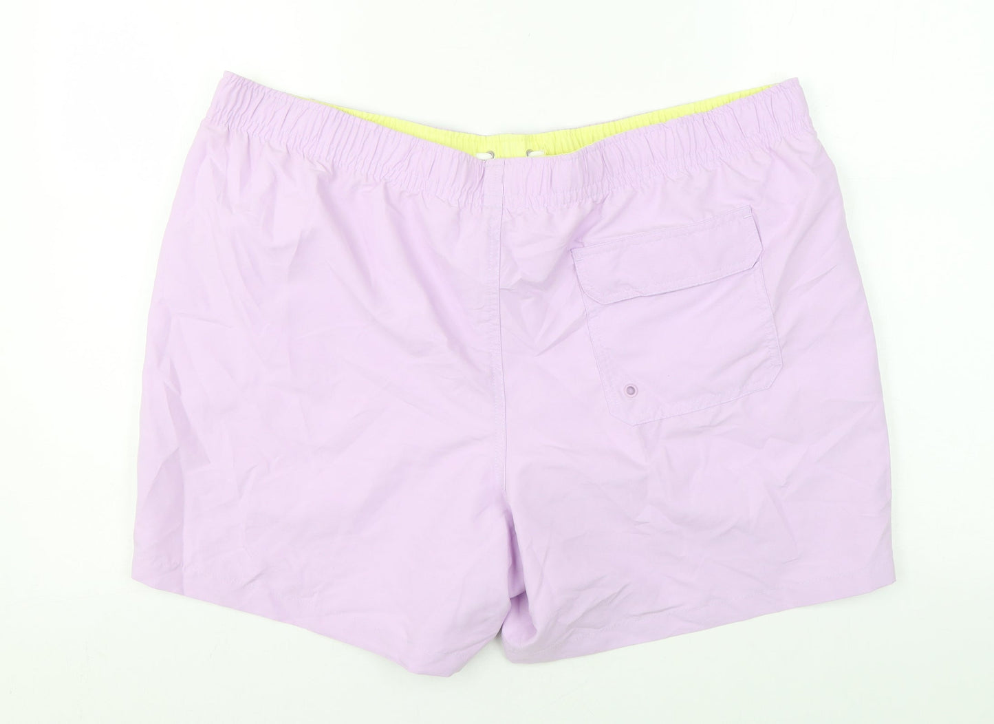 Marks and Spencer Mens Purple Polyester Bermuda Shorts Size 2XL L6 in Regular Drawstring - Swim Shorts
