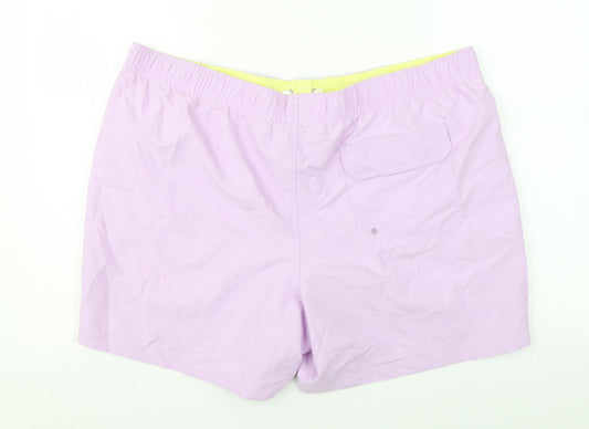 Marks and Spencer Mens Purple Polyester Bermuda Shorts Size 2XL L6 in Regular Drawstring - Swim Shorts