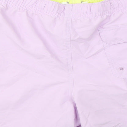 Marks and Spencer Mens Purple Polyester Bermuda Shorts Size 2XL L6 in Regular Drawstring - Swim Shorts