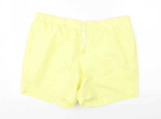 Marks and Spencer Mens Yellow Polyester Bermuda Shorts Size 2XL L6 in Regular Drawstring