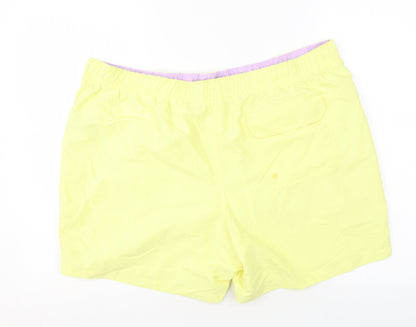 Marks and Spencer Mens Yellow Polyester Bermuda Shorts Size 2XL L6 in Regular Drawstring
