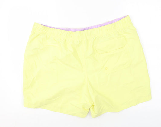 Marks and Spencer Mens Yellow Polyester Bermuda Shorts Size 2XL L6 in Regular Drawstring