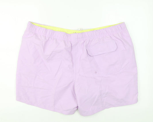 Marks and Spencer Mens Purple Polyester Bermuda Shorts Size 3XL L6 in Regular Drawstring