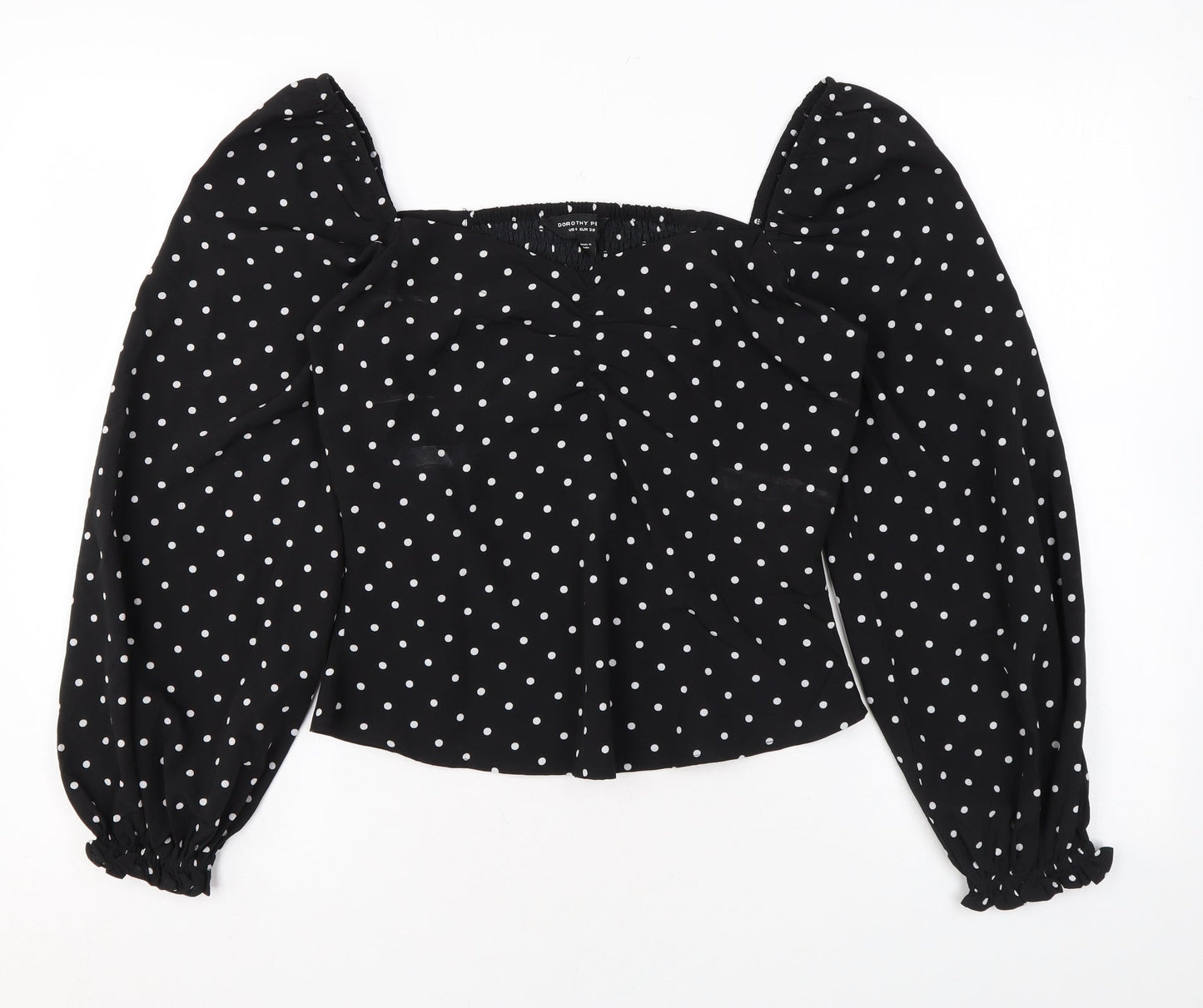 Womens UK Size 10 Dorothy Perkins Black Basic Blouse
