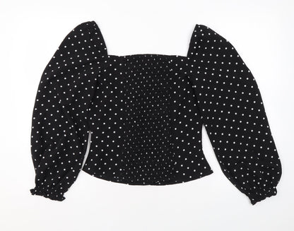 Womens UK Size 10 Dorothy Perkins Black Basic Blouse