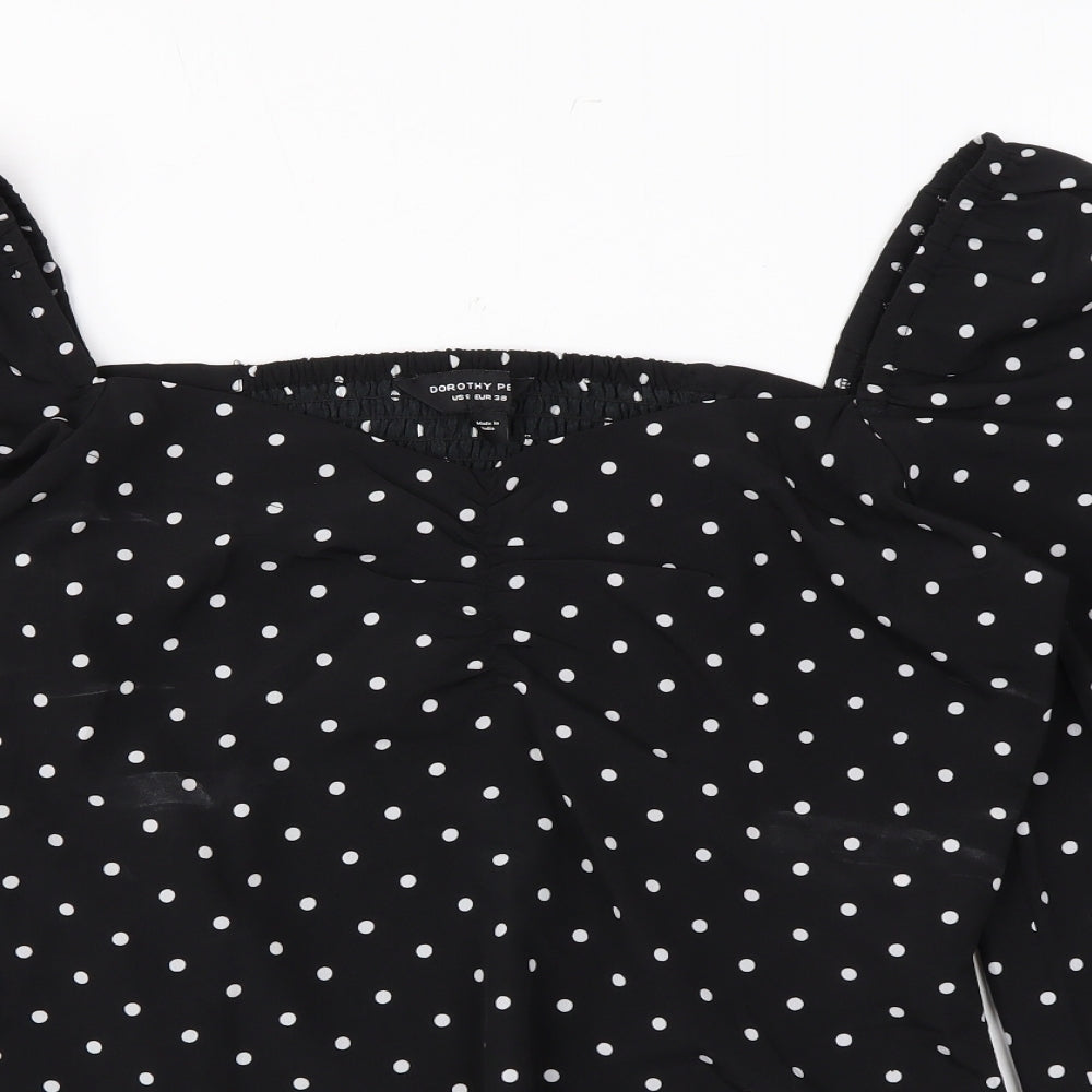 Womens UK Size 10 Dorothy Perkins Black Basic Blouse